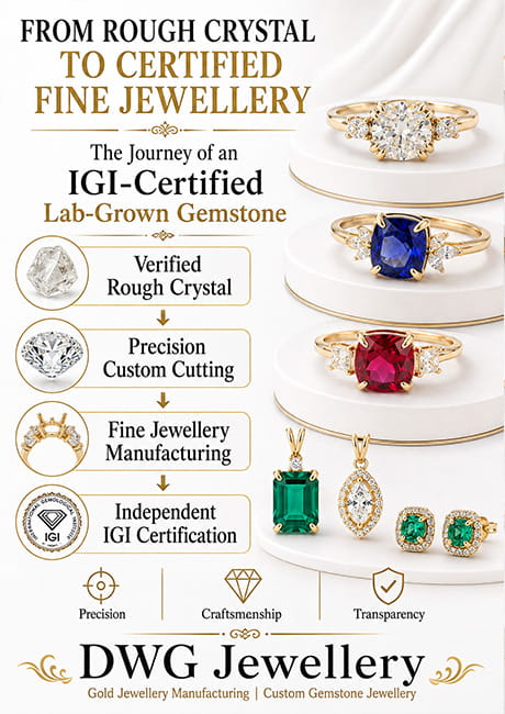 From Rough Crystal to Certified Fine Jewelry: The Complete Journey of an IGI-Certified Lab-Grown Gemstone