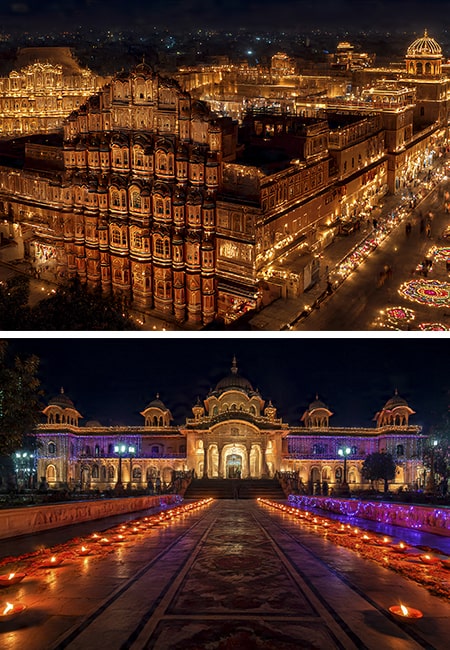 Jaipur Illuminated: Stunning Diwali Light Decorations in the Pink City