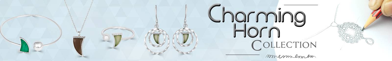 Designer Horn Gemstone Silver Jewelry Online Exporter, Supplier in India