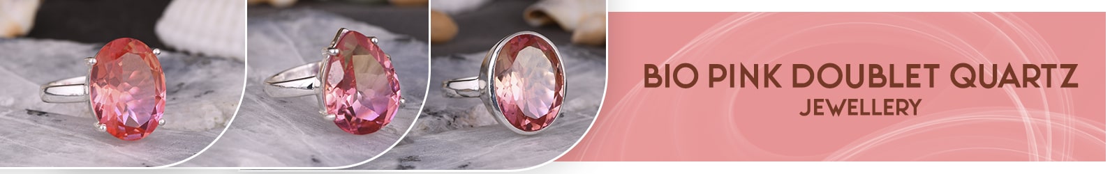 Silver Bio Pink Doublet Quartz Jewelry Wholesale Supplier