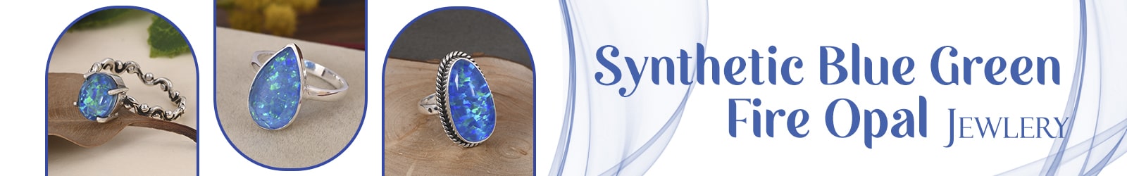 Silver Synthetic Blue Green Fire Opal Jewelry Wholesale Supplier