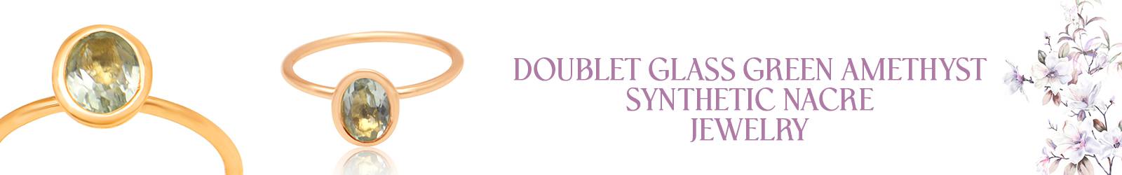 Doublet Glass Green Amethyst Synthetic Nacre