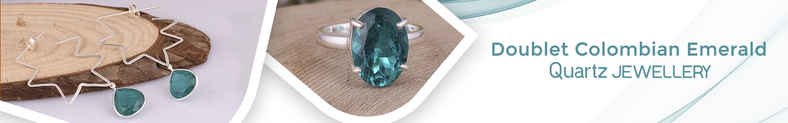 Silver Doublet Colombian Emerald Quartz Jewelry Wholesale Supplier
