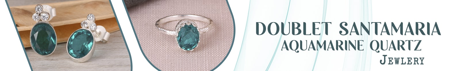 Silver Doublet Santamaria Aquamarine Quartz Jewelry Wholesale Supplier