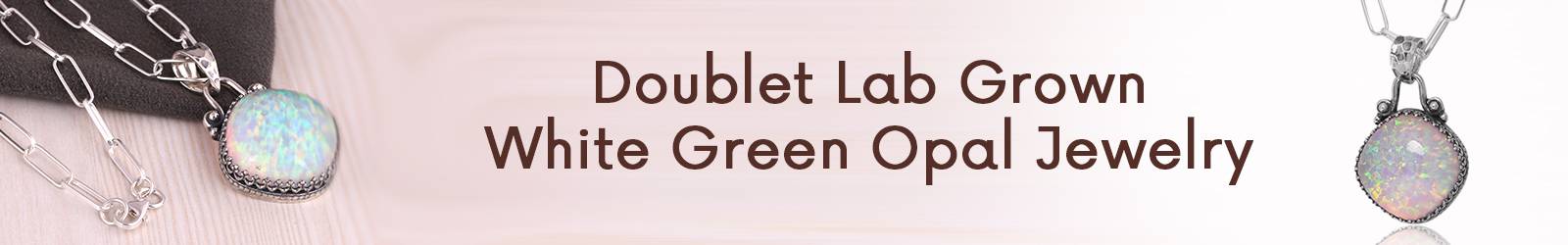 Doublet Lab Grown White Green Opal
