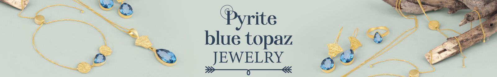 Silver Pyrite Blue Topaz Color Jewelry Wholesale Supplier