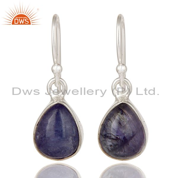 Sterling Silver Tanzanite Teardrop Earrings Sterling Silver Tanzanite Teardrop Earrings