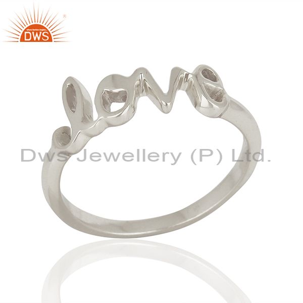 10K White Accented Initial C Ring Mounting - 123834:114:P:10KW