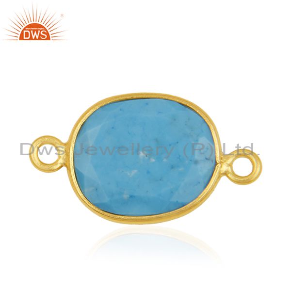 Turquoise gemstone 925 silver gold plated connectors manufacturer from india