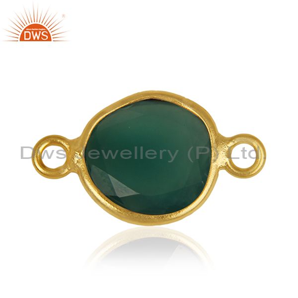 Green onyx gemstone silver customized connectors manufacturer from india