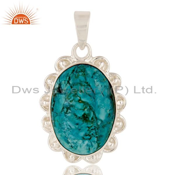 Handmade turquoise gemstone solid sterling silver pendant jewelry