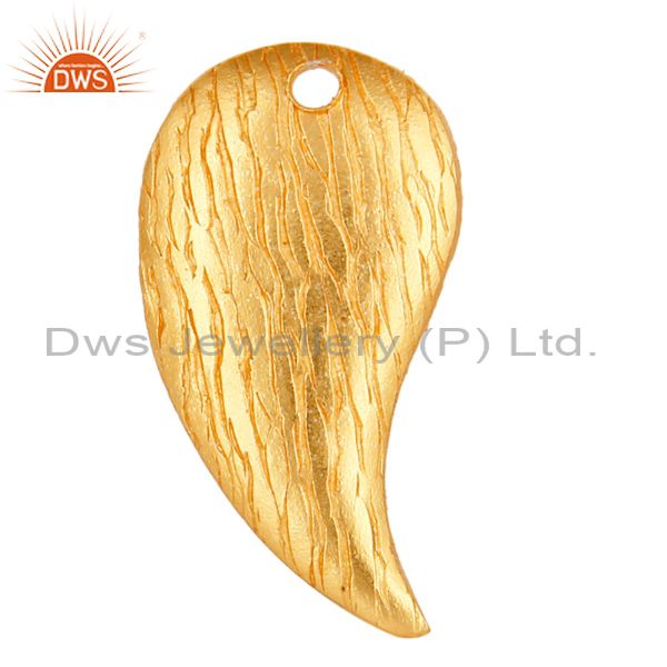 18k yellow gold plated brass matte finish teardrop charms finding jewelry