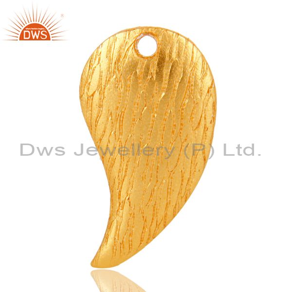18k yellow gold plated brass brushed finish teardrop charms finding jewelry