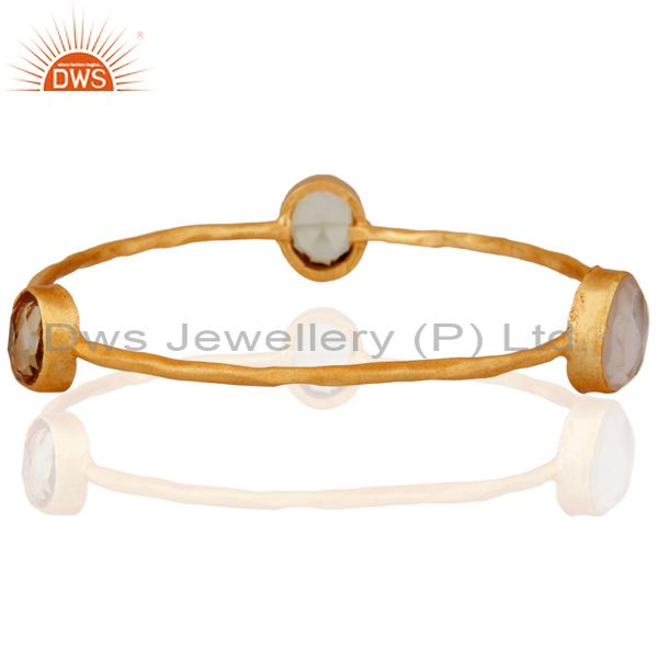 24k yellow gold on bangle semi precious stones stackable jewelry