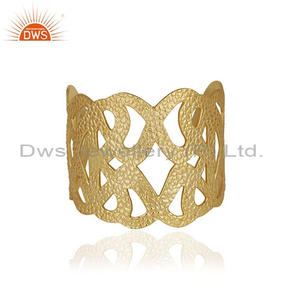 Handcrafted brass 18k gold plated fashion cuff bracelet manufacturer