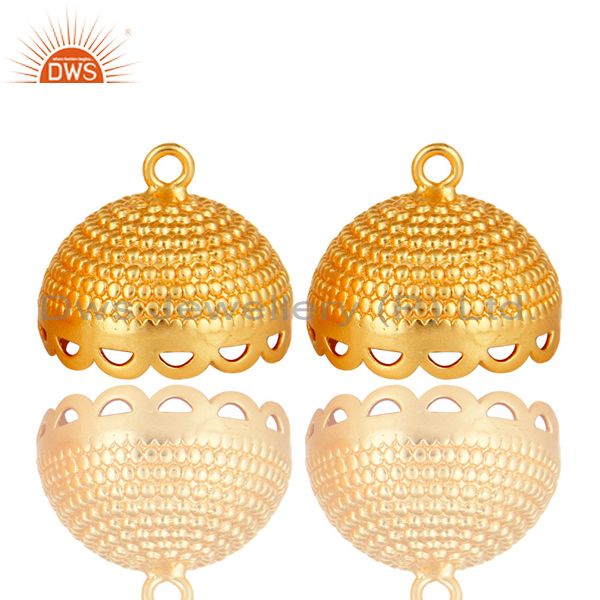 18k yellow gold plated brass traditional jhumka component