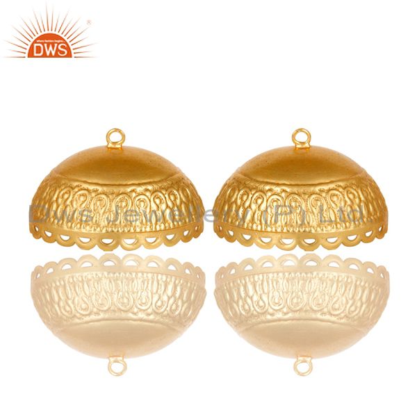 24k yellow gold plated brass indian fashion jhumka dangle earrings