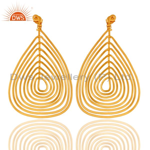 Wire Base 18K Gold Plated Fashion Earring Handmade Jewelry