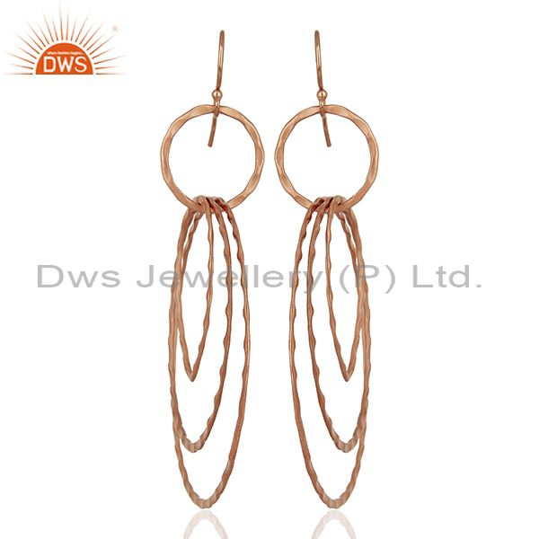 Rose Gold Plated Brass Fashion Earrings Jewelry Manufacturer Supplier