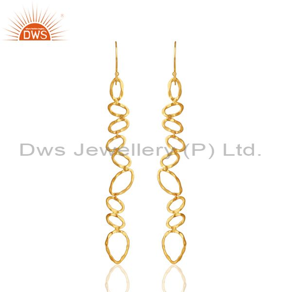 Handmade Brass Gold Plated Fashion Dangle Earrings Manufacturer