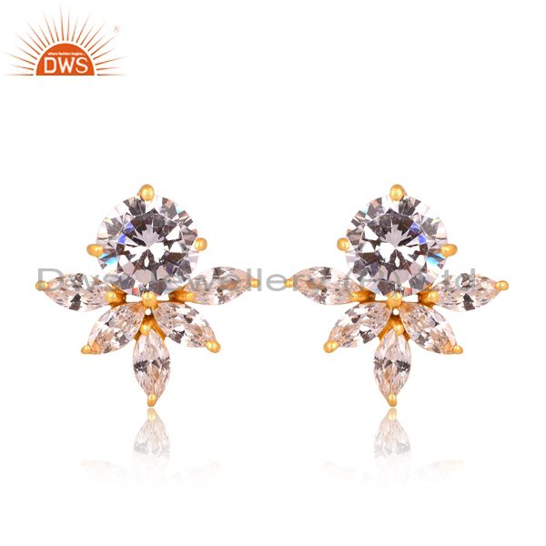 Sterling Silver Earrings With Cubic Zirconia Cut Stones