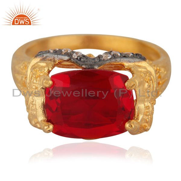 Vintage Red Ruby Women Fake Diamond Ring Occasion Special Gift Ring Sz 6 Jewelry