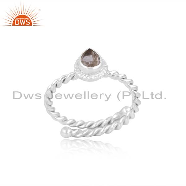 Exquisite Crystal Quartz Silver Ring ‒ Radiate Elegance!