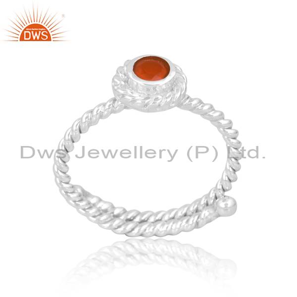 Sterling Silver Carnelian Ring: Handcrafted Beauty