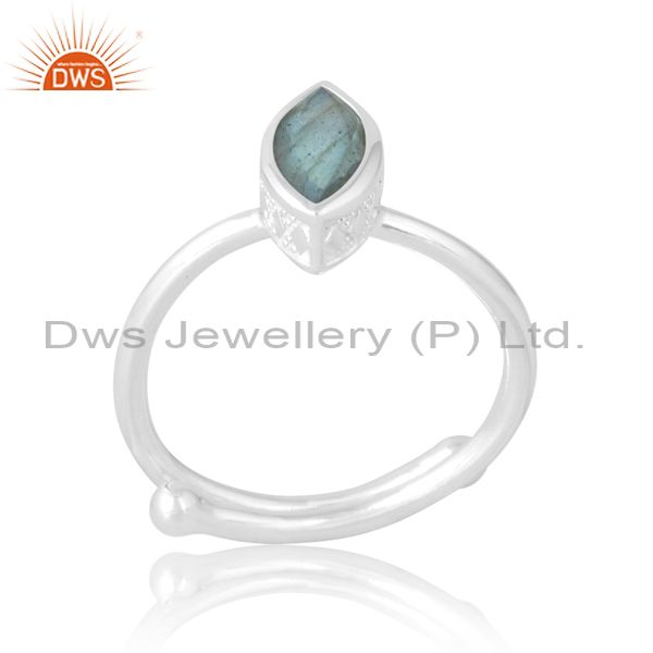 Lovable Moonstone Marquise Cut Silver Ring In Currrent Trend