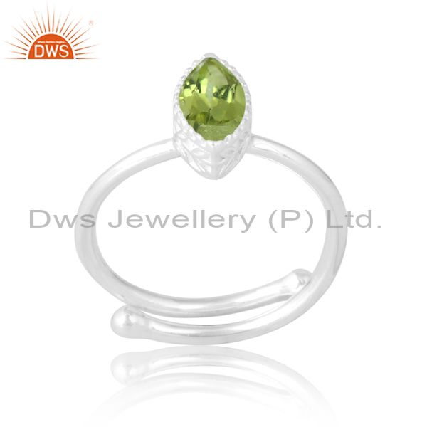 Quality Silver Band In Marquise Peridot Stylish For Women
