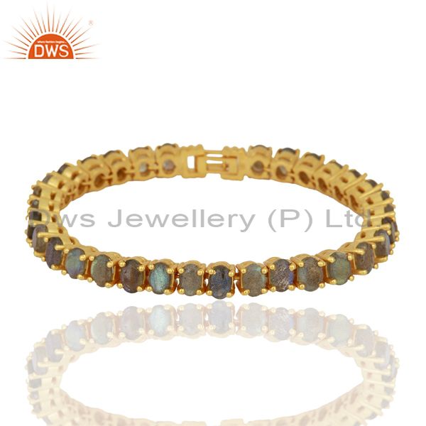 Labradorite 18k gold plated 925 sterling silver bracelet gemstone jewelry