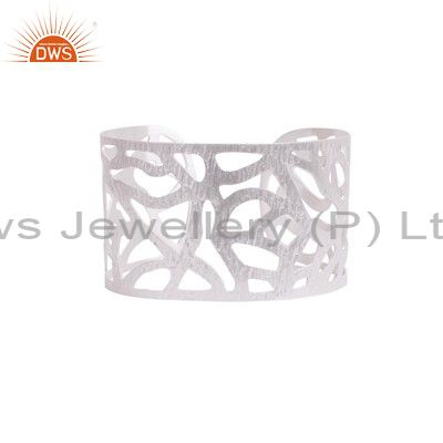 Handmade solid sterling silver designer wide bangle cuff bracelet
