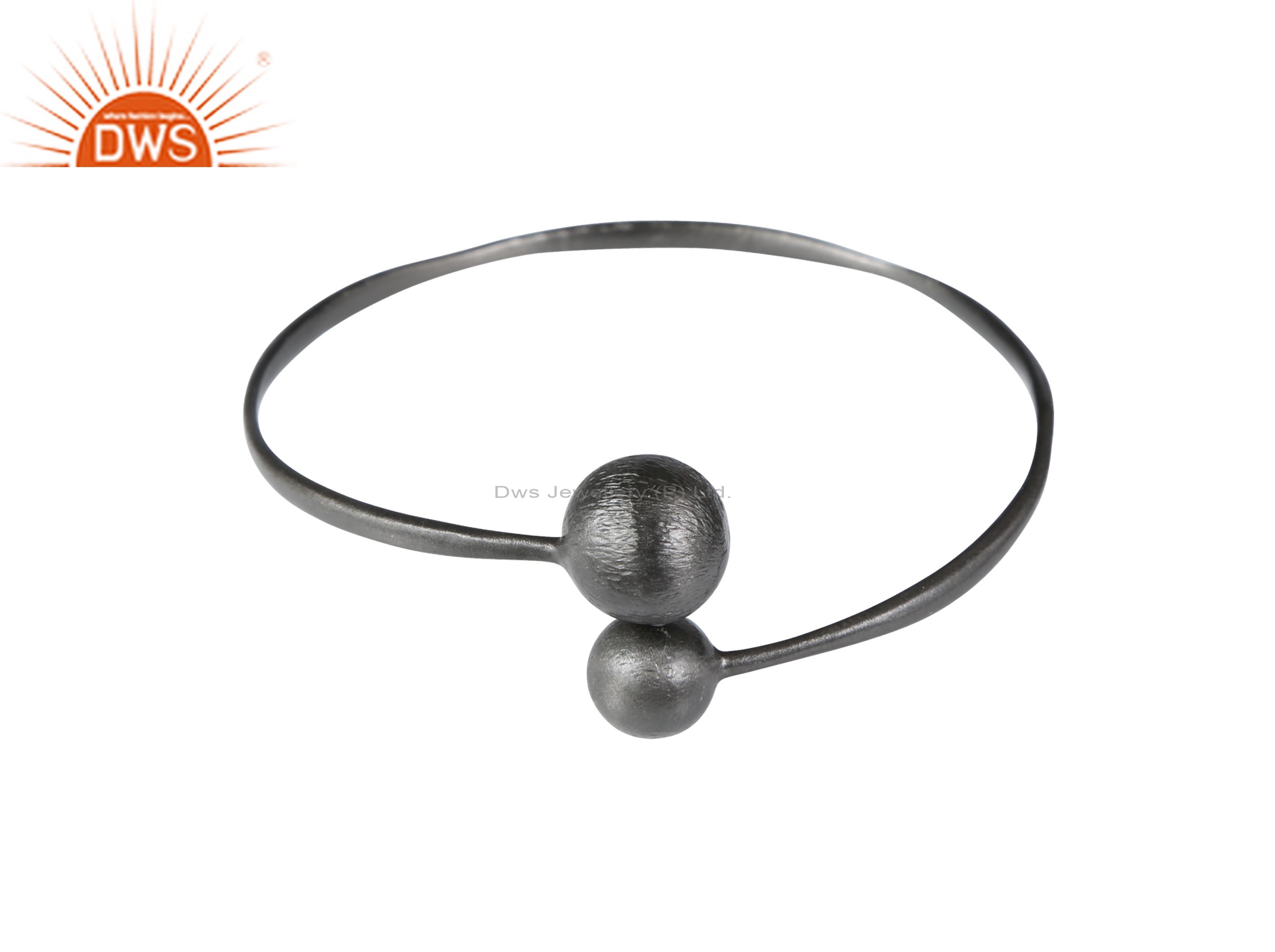925 sterling silver with oxidized stackable adjustable bangle