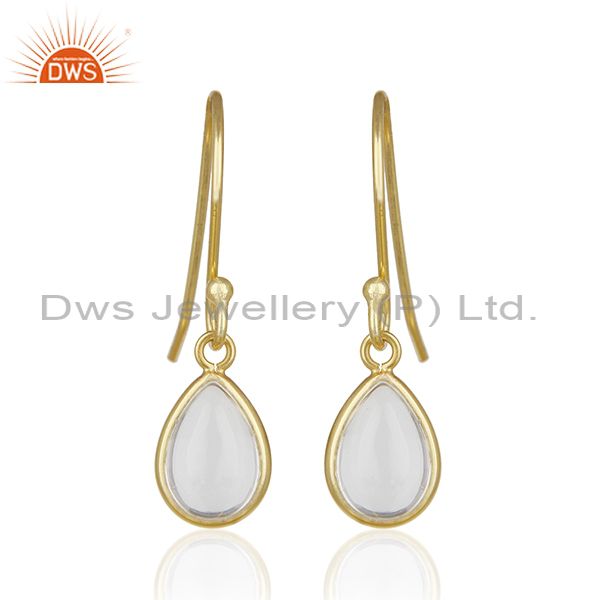 14k Gold Plated 925 Silver Crystal Quartz Baby Girls Earrings Wholesale