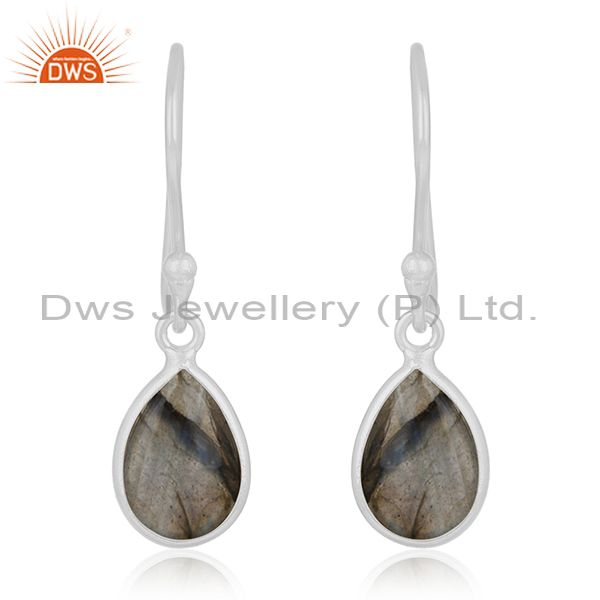 Natural Labradorite Gemstone 925 Sterling Silver Drop Earring Manufacturer