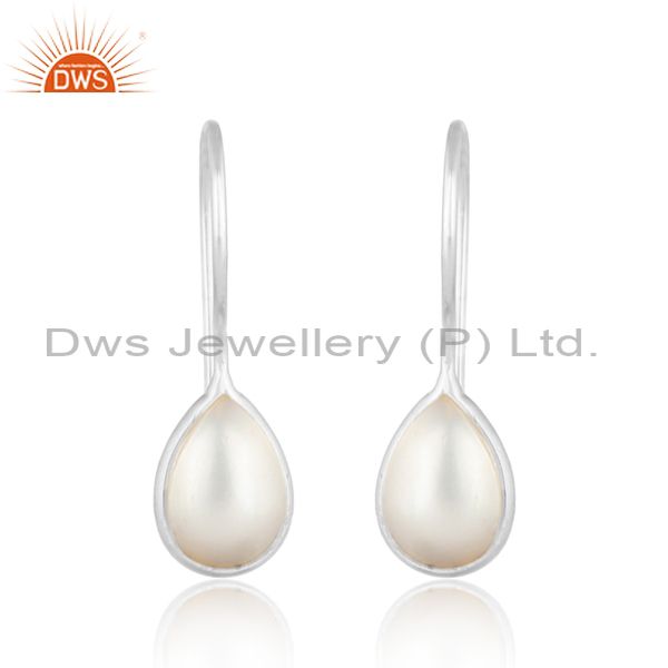 Handcrafted 925 sterling silver earrings with pearl drop
