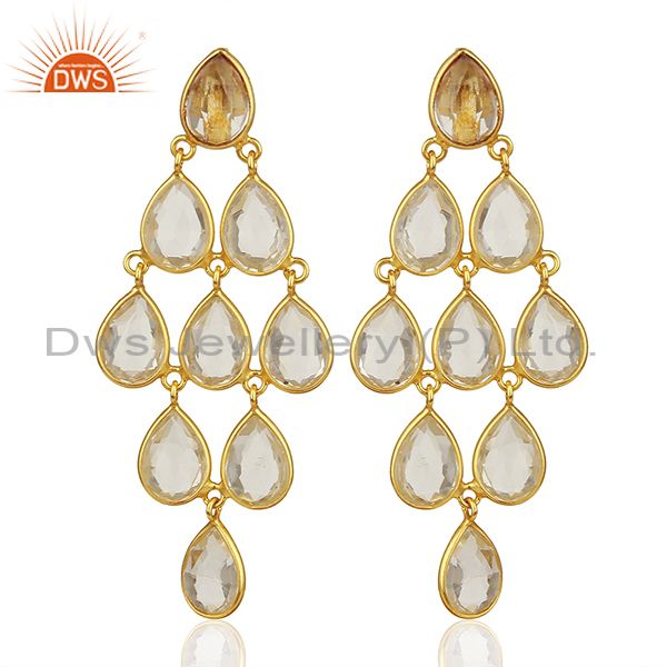 Crystal 925 Silver Earrings Customized Gemstone Jewelry Manufacturer