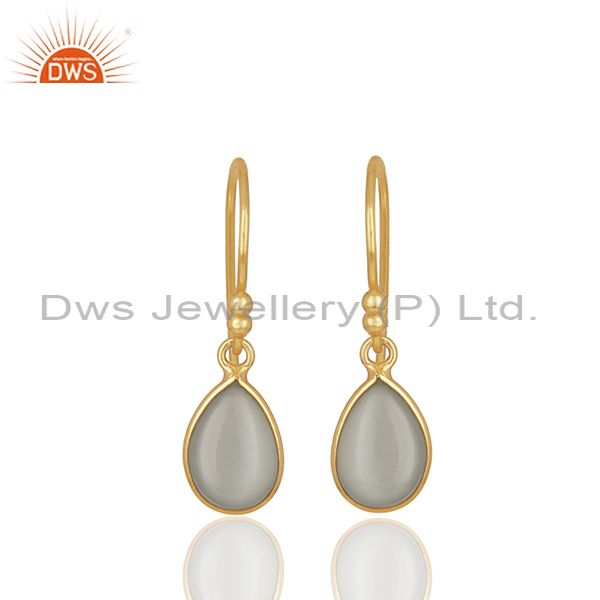 Gold Plated Sterling Silver Moonstone Earrings Manufacturers
