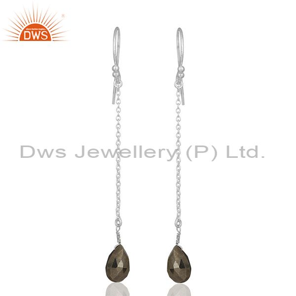 Hematite Gemstone 925 Silver Chain Earrings Jewelry Manufacturers
