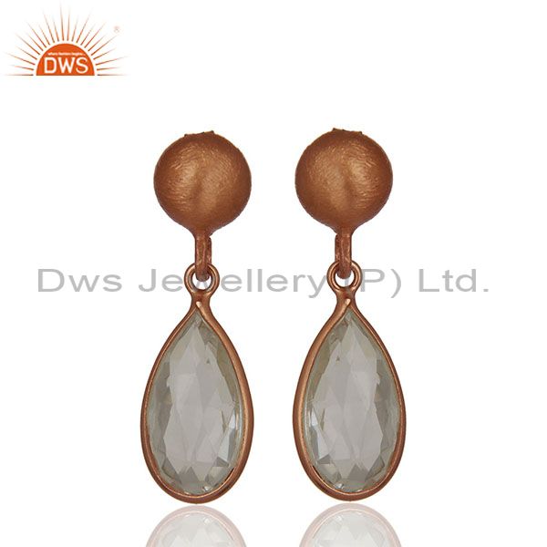 Handmade Rose Gold Plated 925 Silver Crystal Earring Jewelry Wholesale