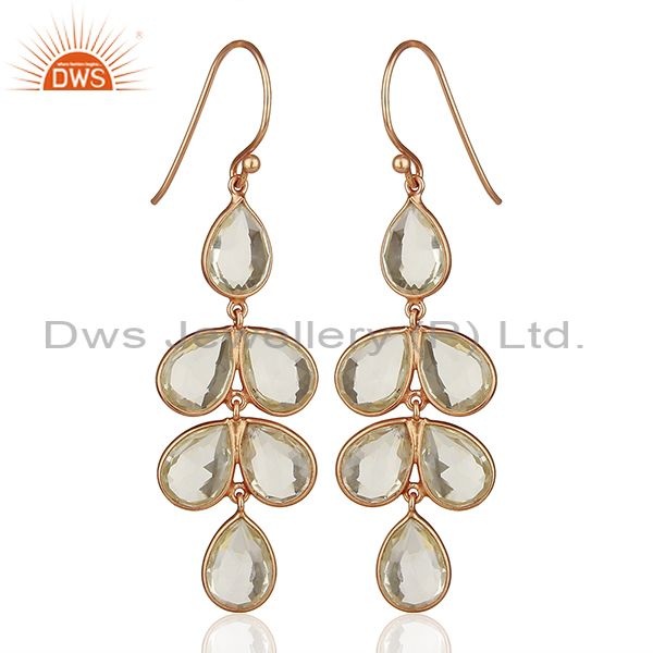 Rose Gold Plated 925 Sterling Silver Dangle Earrings Wholesale
