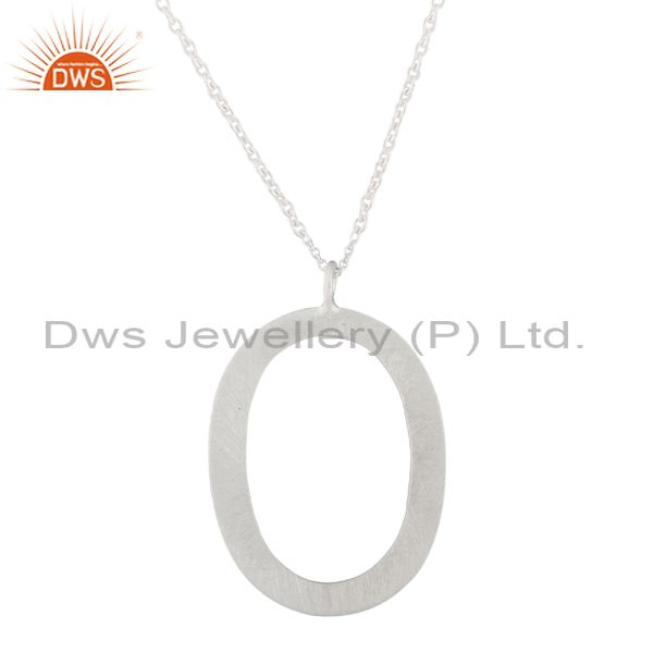 Handmade 925 sterling silver cutout oval pendant with chain