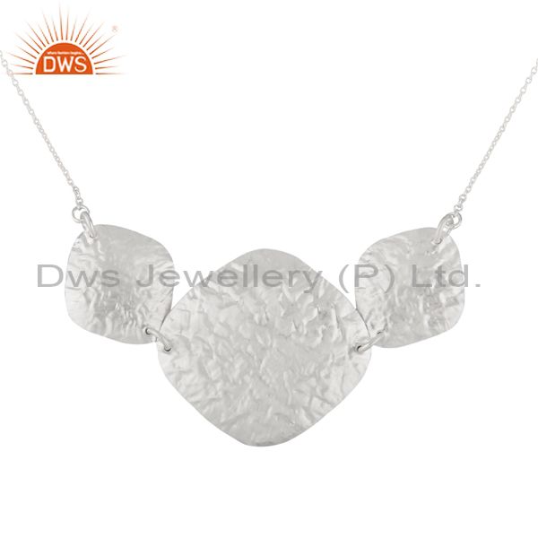 Handmade 925 solid sterling silver petals chain necklace