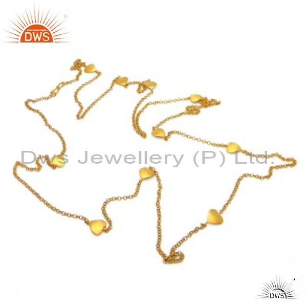 18k yellow gold plated sterling silver link chain necklace jewelry