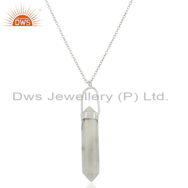 Pancil shape howlite gemstone 925 sterling silver pendant supplier