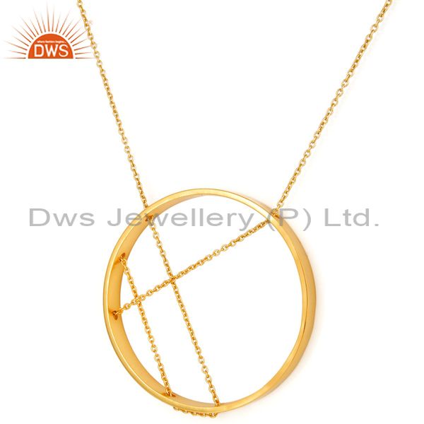 Traditional handmade 18k yellow gold plated chain pendant fashion jewellery