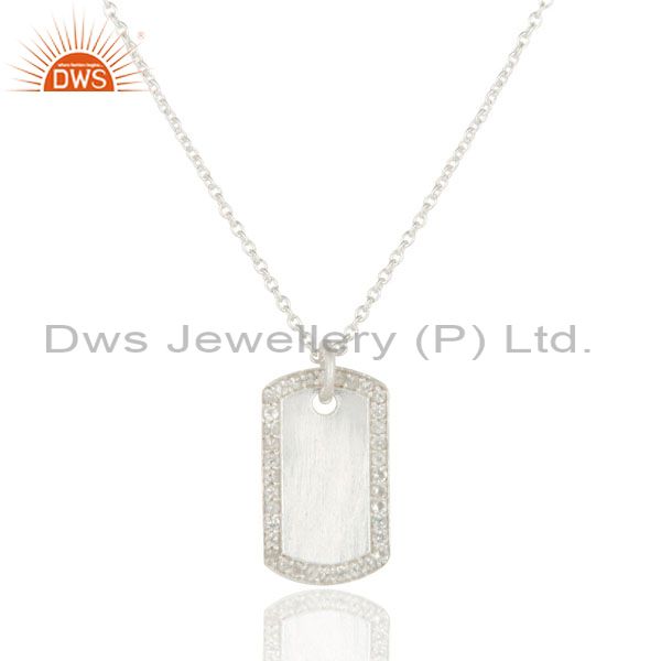 925 sterling silver white topaz designer pendant with chain necklace