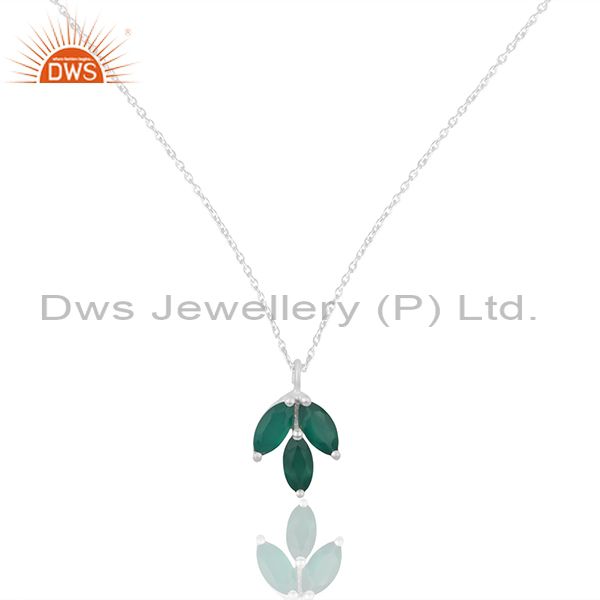 Handmade 925 sterling silver green onyx gemstone pendant wholesale