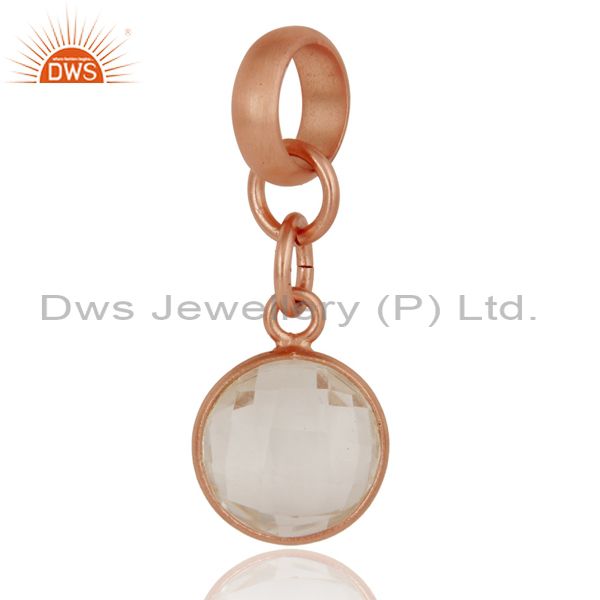 18k rose gold plated sterling silver fine setting crystal pendent finding