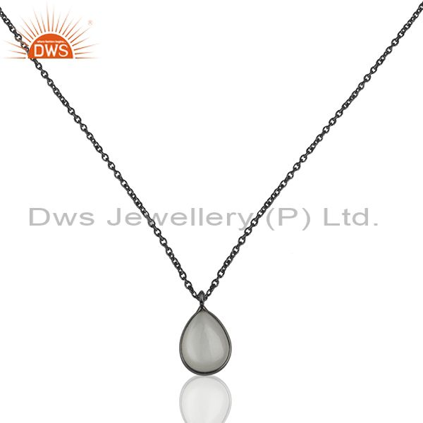 Black 925 sterling silver moonstone pendant wholesale suppliers